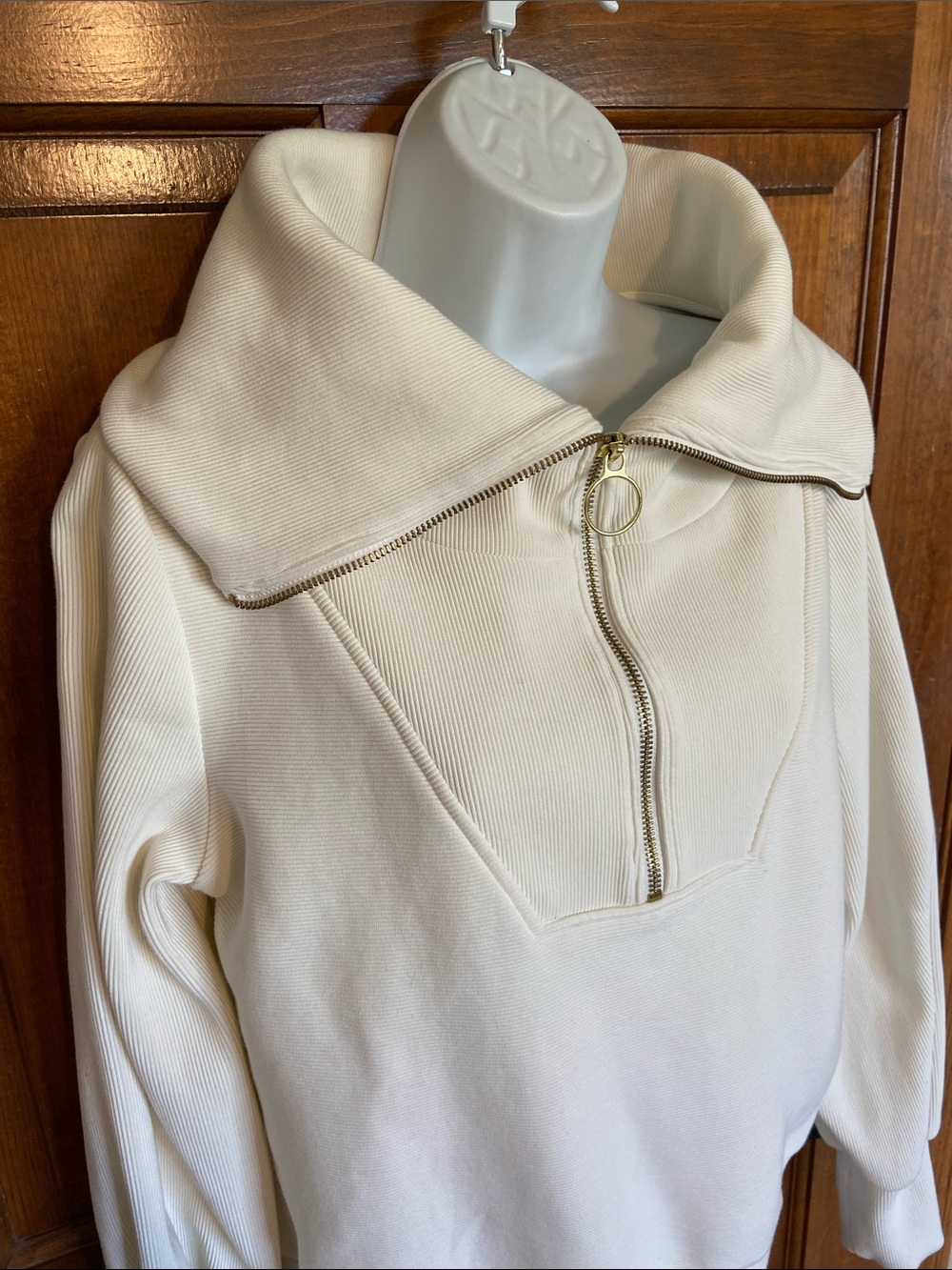 Varley Vine oversized collar gold tone half zip drop shoulders OS Size X Small - Picture 5 of 13